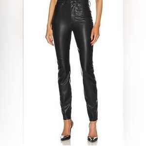 Veronica Beard Debbie Vegan Leather High Rise Skinny Pants Black Size 29 NWT